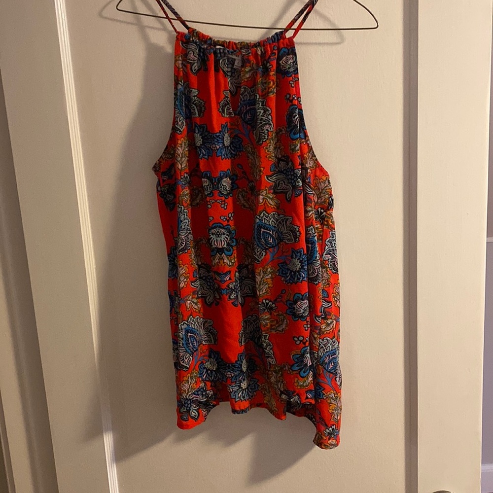 Halter tank, floral, worn once!